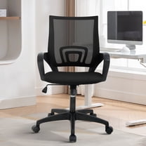 NiamVelo Desk Chair Mesh Office Chair Mid Back Computer Chair with Lumbar Support & Armrest，Adjustable Rolling Chair for Home /Office/Gaming/ Bedroom /Study, 250LBS, （Black）