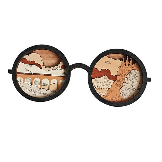 Decoración de gafas de madera, accesorio para gafas, manualidades divertidas, adorno de escritorio para gafas M