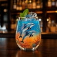 thumbnail image 6 of Artisanal Blue Ringed Octopus Glassware Handcrafted Stemless Wine Glass with 3D Tentacles, Marine Animal Bar Glass for Coastal Home Decor, One Size, 6 of 8