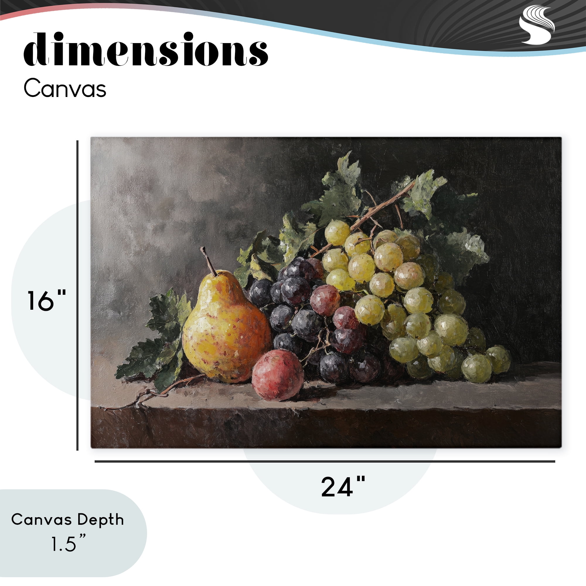 Stupell Industries Bountiful Fruit Classic Still Life Canvas Wall Art, design by Petal Prints Design