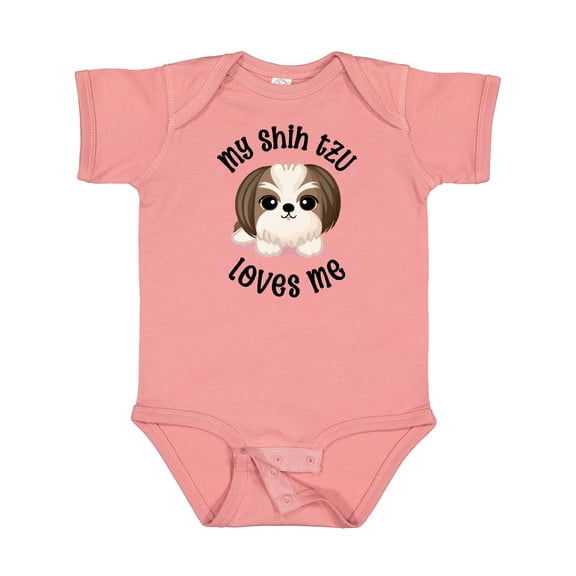 Inktastic My Shih Tzu Dog Loves Me Girls Baby Bodysuit