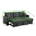 thumbnail image 3 of Alexent Sleeper Sofa with Pullout Bed, Lounge Sofa with Storage, 3 Seats Reversible Sleeper Sofa for Bedroom, Living Room, Dark Gray, 3 of 9