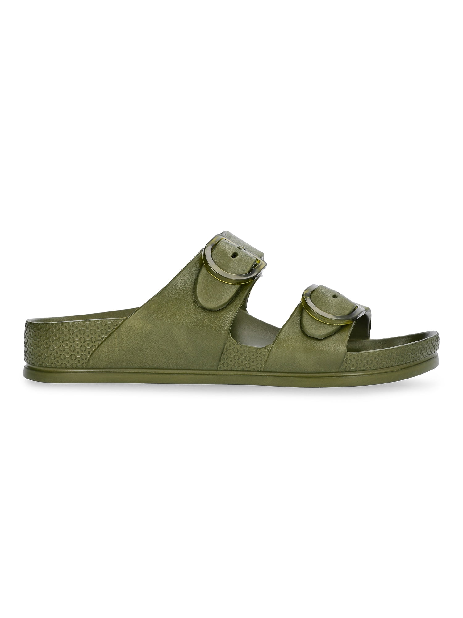 Time and Tru Women's Double Buckle EVA Slide Sandals