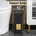 thumbnail image 2 of Bote de basura TrashAid Bathroom 10L con tapa de plástico negro, 2 of 7