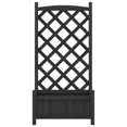 thumbnail image 2 of vidaXL Planter with Trellis Black Solid Wood Fir, 2 of 5