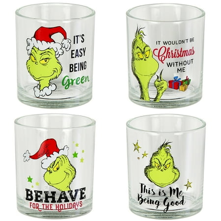 

Dr. Seuss The Grinch Drinking Glasses Set Of 4 10 Oz. (295 ml.)