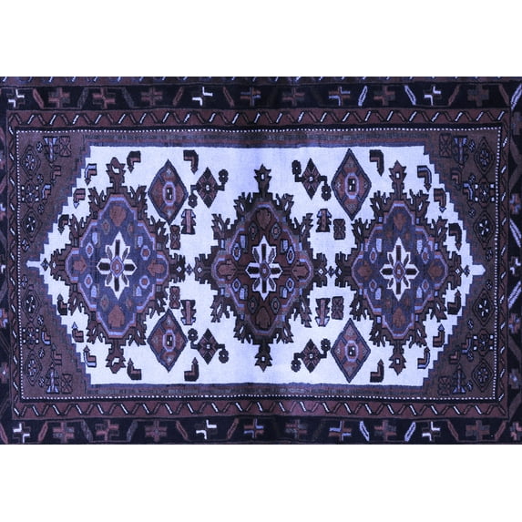 Ahgly Company Indoor Rectangle Persian Blue Traditional Area Rugs, 8' x 12'