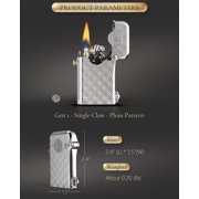 Swiss Retro Brass Kerosene Lighter,Automatic Ignition, Refillable, Soft-Flame, Safety Lock, Grinding Wheel, Engraving, Luxury, Collectible, Mens Gift, Thorens Gen 1 Single Claw Plum Pattern