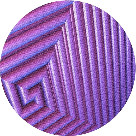 Ahgly Company Indoor Round Patterned Heliotrope Purple Area Rugs, 7' Round