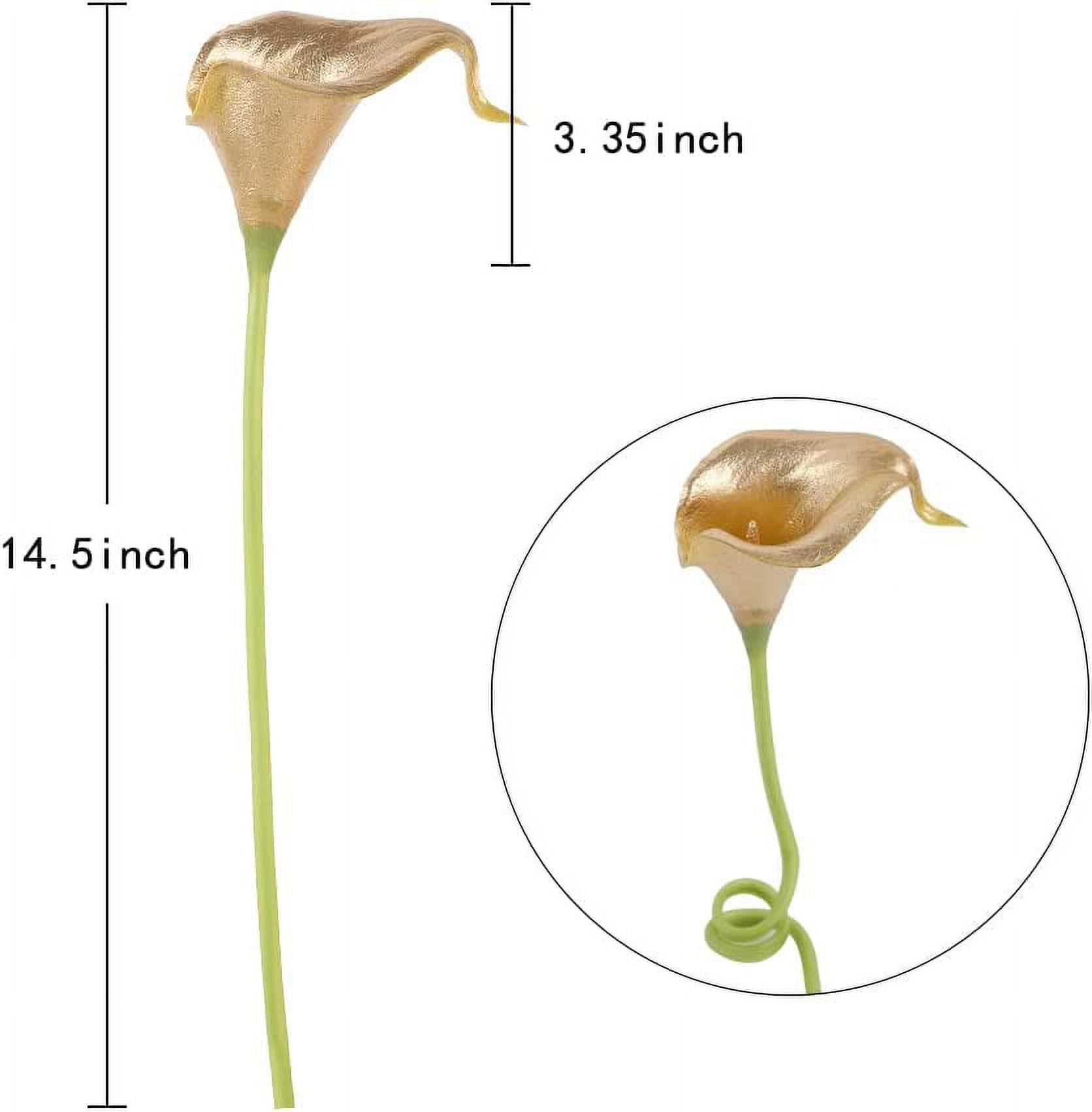10pcs Artificial Flowers Fake Calla Lily Flowers Real Touch Calla Lily Faux Flowers Arrangement Bouquet for Home Garden Office Party Wedding Bouquet Centerpieces Flower Home Decoration (White)
