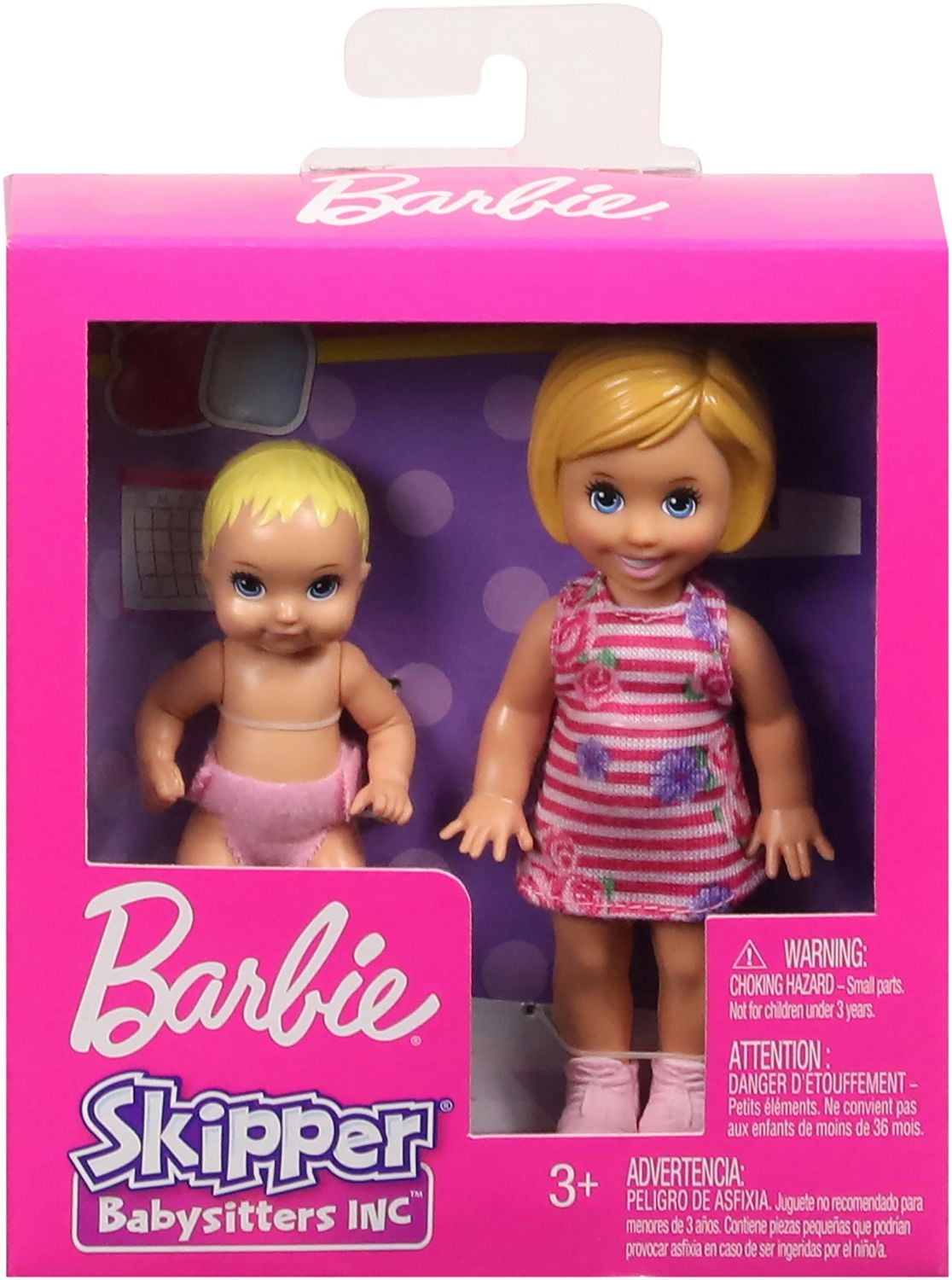 Barbie Skipper Babysitters Inc Dolls, Pink Cloth Diaper