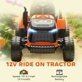thumbnail image 4 of Qaba Kids Ride On Tractor with Trailor, 12V Kids Ride on Car, Orange, 4 of 10