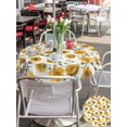 thumbnail image 5 of Outdoor Tablecloths with Umbrella Hole & Zipper, Sunflowers Round Tablecloths 60 Inch, Spring Botanical Yellow Flowers Branches Waterproof Table Cloth, Patio/Pool/Picnic Table Covers, 5 of 8