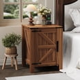 thumbnail image 1 of AKDSteel Farmhouse Nightstand With Usb Charging Station, Rustic 18" Bedside Table With Sliding Barn Door And Two-Tier Storage, 1 of 7