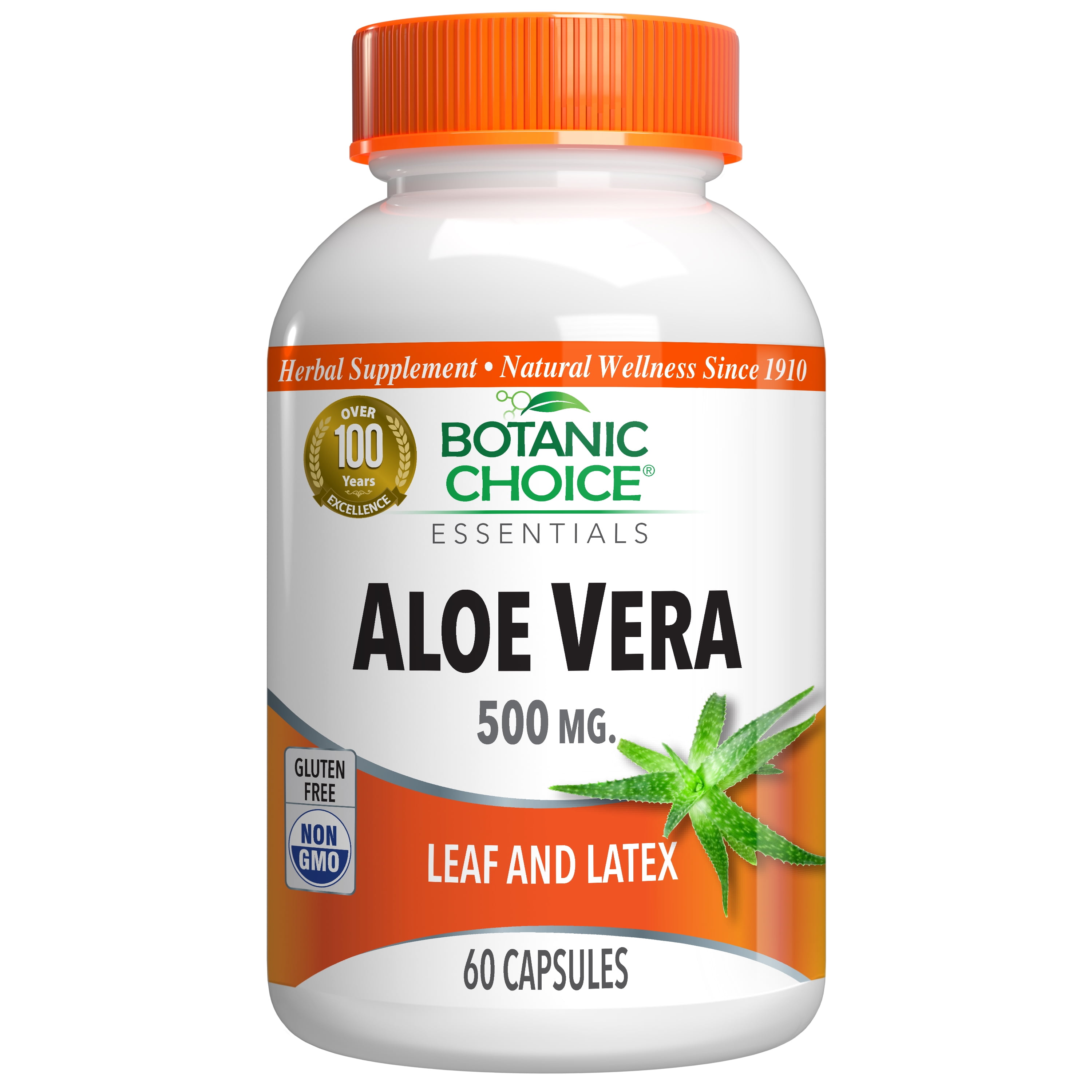 Botanic Choice Aloe Vera 500mg Capsules, 180 Ct; Supports Digestive