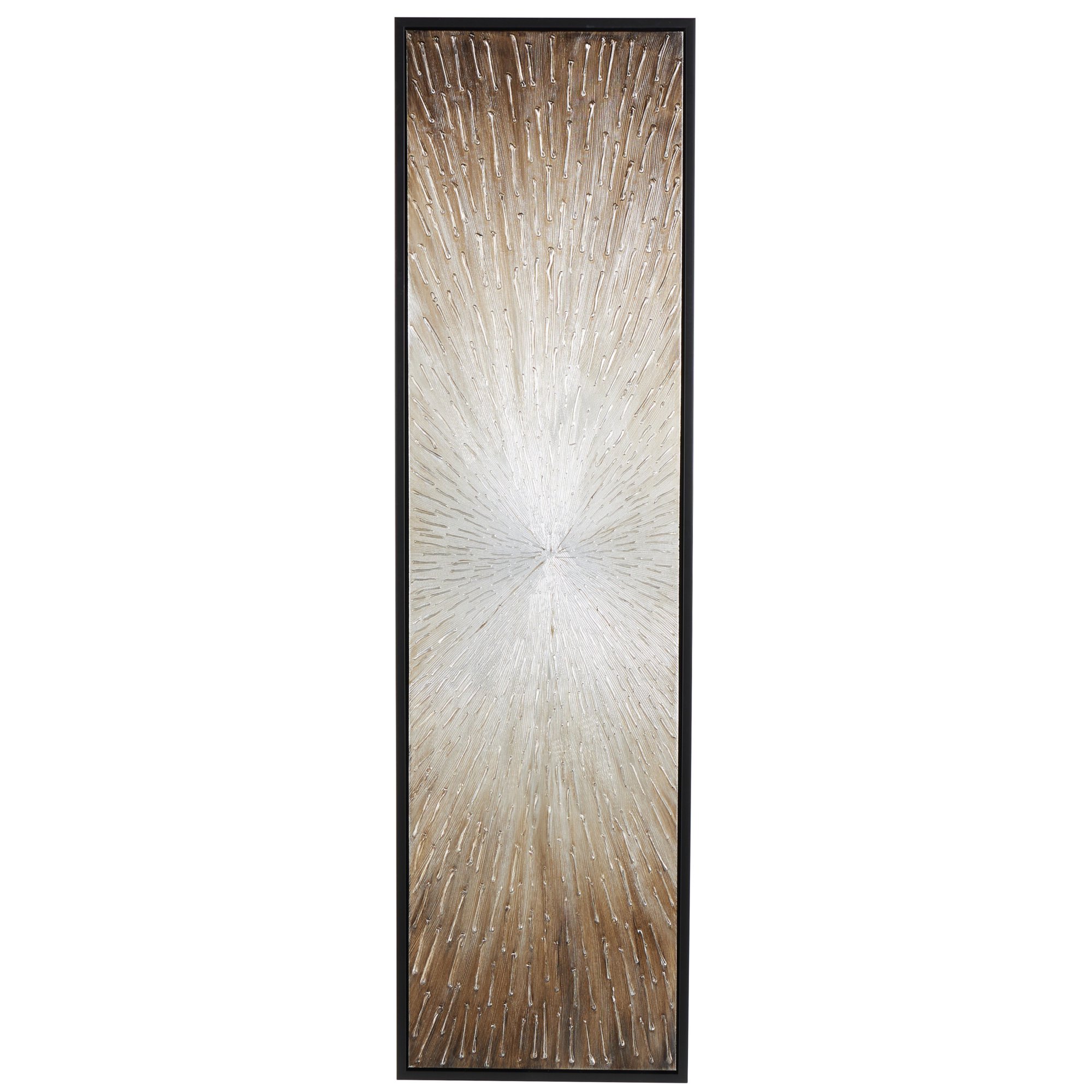 71" x 20" Radial Starburst Framed Wall Art with Black Frame, by DecMode