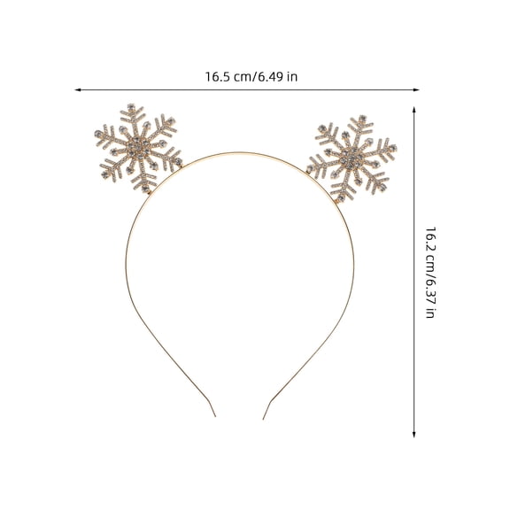 NIAIZEK Glittering Golden Snowflake Headband with Rhinestones, Holiday Party and Festive Accessories