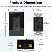 Black GFCI Outlet 20Amp 3PK,Nineleaf Black Outlets Receptacles,GFI Electrical Outlet with LED Indicator,Weather Resistant WR,Ground Fault Circuit Interrupters,120V,Wall Plates and Screws Included,ETL