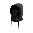 thumbnail image 2 of Pasamontañas de esquí con capucha, calentador de cuello, gorro de forro polar, térmico, poliéster, transpirable, resistente al viento adultos negros, 2 of 9