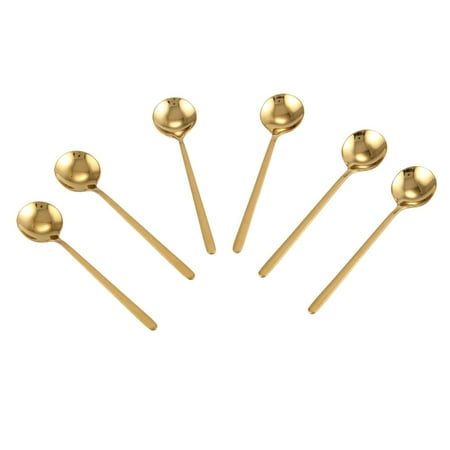 

6Pcs/Set Round Coffee Spoon Stainless Steel Mini Kitchen Supplies