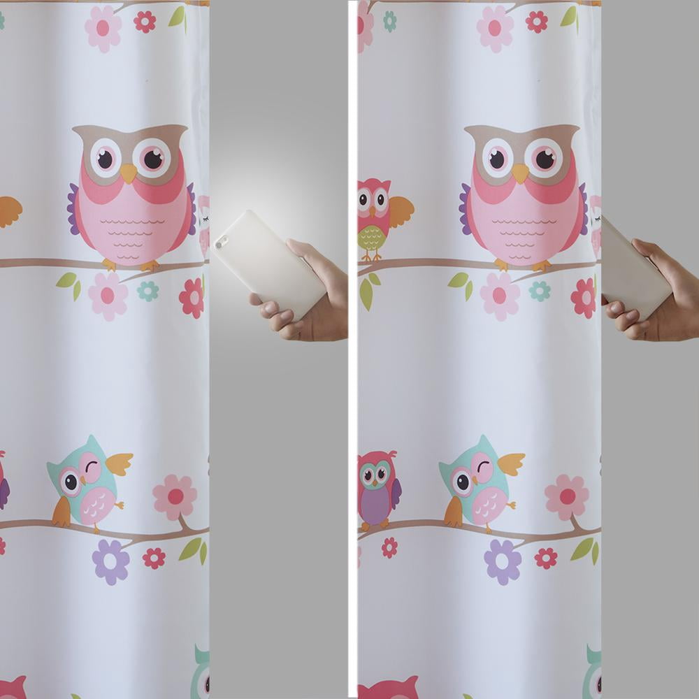 Mi Zone Wise Wendy Kids Blackout Curtain, Floral and Owl Print Window Panel, 1-Piece 50x84 , Multi Color