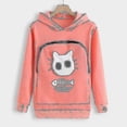 thumbnail image 3 of Sudadera con capucha para amantes de los gatos, sudadera con capucha con diseño de pata de perro canguro, sudadera con bolsillo para acurrucarse, sudadera con capucha con orejas de animal, vino tinto, 3 of 4