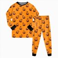 thumbnail image 5 of Futezty Halloween Kids Pajama for Girls Boys Cozy Pumpkin Themed Sleepwear O-Neck Long Sleeve T-Shirts Pants Homewear 2T-9T, 5 of 7