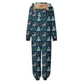 thumbnail image 6 of Odeerbi Christmas Onesie Pajamas for Family Holiday Sleep Jumpsuit Long Sleeve Family Christmas Pajamas Matching Sets Mom Fashion Lattice Print Plush Jumpsuit Sleepwear PJs Set Navy, 6 of 6