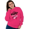 thumbnail image 3 of Bust Breast Cancer Pink Ribbon BCA Women Crewneck Sweatshirt Brisco Brands L, 3 of 6
