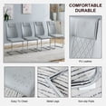 thumbnail image 3 of Dining Living Room Chairs Upholstered Chair with Silver Metal Legs,  Modern Meeting  Side Chairs with Faux Leather Padded Seat, for Kitchen, Meeting Room, Living, Bedroom, Dining Room, Set of 6, 3 of 7
