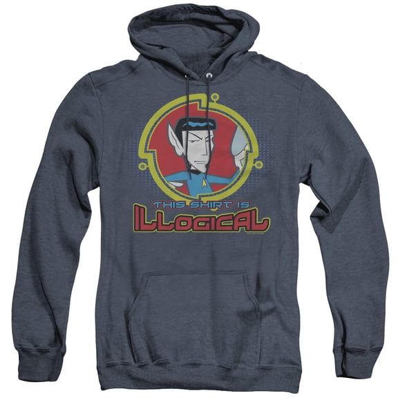 Quogs Illogical Adult Heather Hoodie Sweatshirt Navy