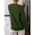 thumbnail image 6 of BTFBM Women Long Sleeve Crew Neck Sweaters Tops, 2 in1 Knitted Pullover, Deco Buttons, Oversized, Stretchy, Vacation, Business Casual Outfits, Fall Winter Trendy, 6 of 9