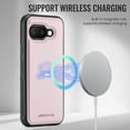 thumbnail image 4 of Decase for Google Pixel 9A Case (6.3") 2025, PU Leather Magnetic Phone Case with Removable Magnetic Wallet Purse, Compatible with Mag Safe, Lightweight Protective Slim Thin Cover,Pink, 4 of 11