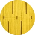 thumbnail image 1 of Ahgly Company Indoor Round Abstract Yellow Contemporary Area Rugs, 7' Round, 1 of 4