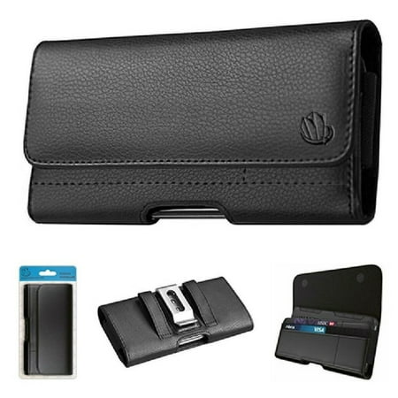 For Cricket Magic 5G 2023 Belt Clip Credit Card 6.7 Black Pouch Case Phone Cover - (Medium)