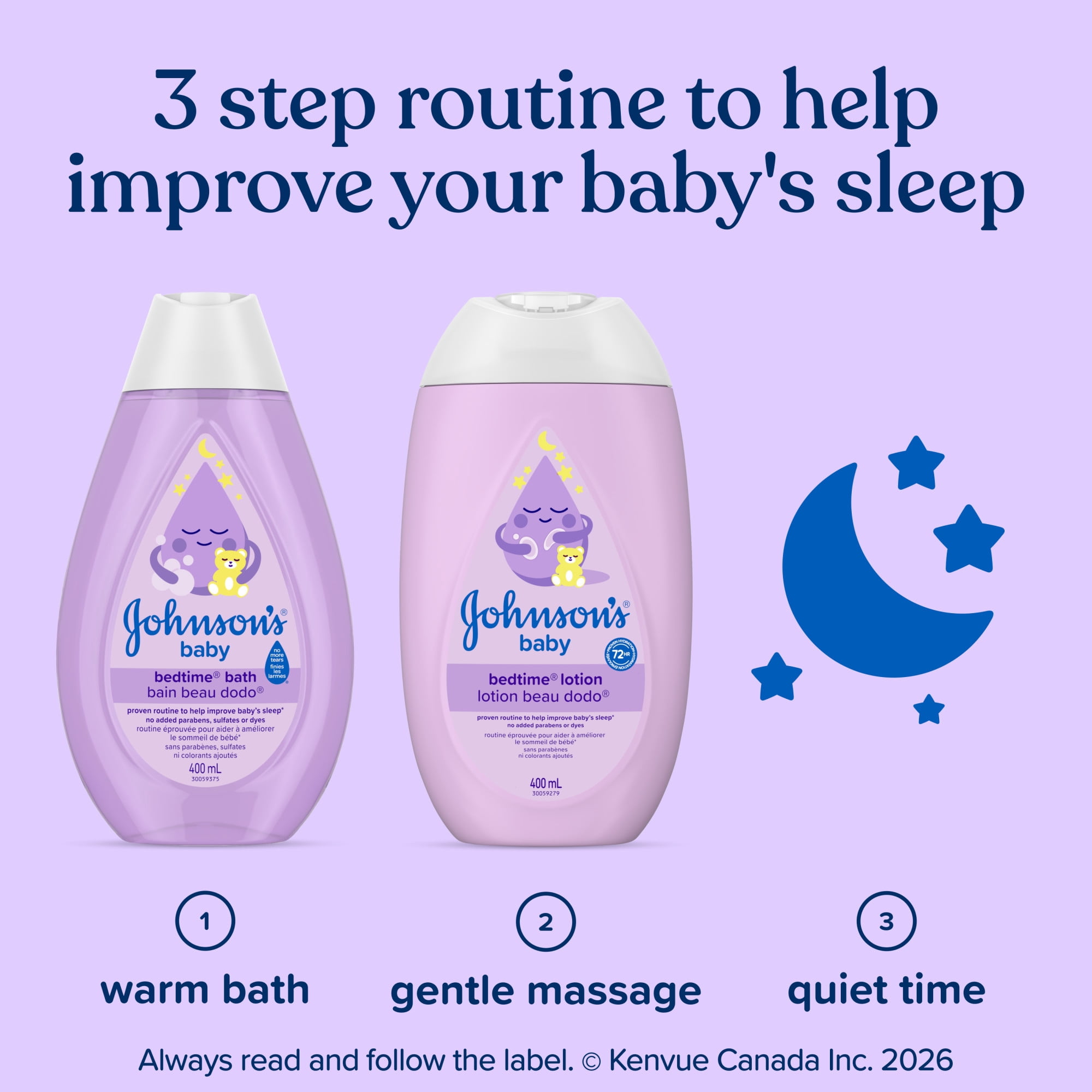 Johnson's Baby Bedtime Moisturizing Lotion and Cream for Dry Skin, 400 ml