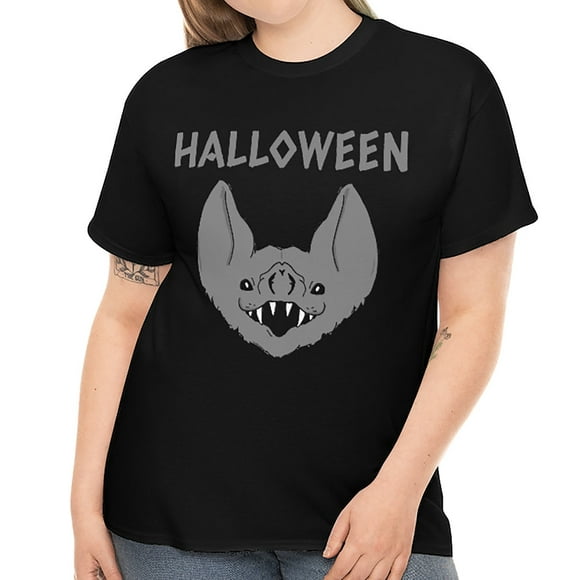 Funny Bat Halloween Shirt Women Plus Size Bat Tees for Women Halloween Costumes for Plus Size Women