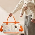 thumbnail image 4 of Diaper Bag For Infant Large Capacity Pockets Wrap Straps For Stroller Pendant Bear Brooch Infant Bottle Diaper Postpartum Infant Pack, Xinsrenus Under $5! Diaper Bag For Infant Large, 4 of 5