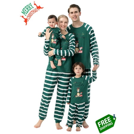 

Family Pajamas Christmas Pjs Matching Set Striped Sleepwears Pants Xmas Jammies Holiday Christmas Pajamas for Family
