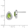 thumbnail image 2 of 925 Sterling Silver Rhodium Plated Green and Clear Cubic Zirconia Post Earrings 10.25x7.8mm W Stud Earring for Women, 2 of 2