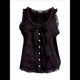 thumbnail image 1 of Camiseta Sin Mangas con Ribete de Encaje para Mujer, Estilo Y2K, con Lazo Frontal, Semitransparente, , Sin Mangas, con Cuello Redondo y Holgada. Negro M, 1 of 7