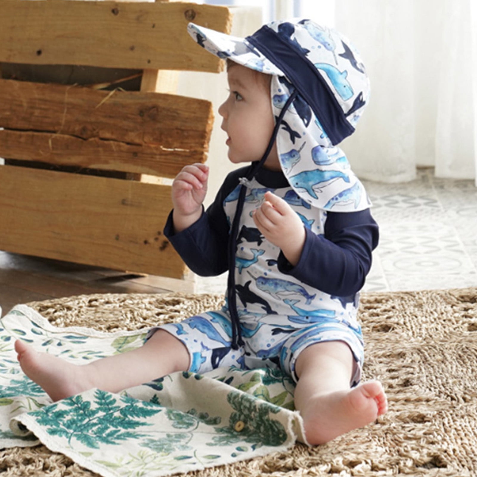 Maillot De Bain 1 Pièce Bébé Garçon/fille - Imprimé Dinosaures - Manches Courtes - été 2025 - Pour Plage Ou Piscine