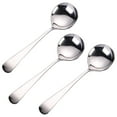 thumbnail image 3 of Raindrops Set of 3 Stainless Steel Soup Spoons with Ergonomic Smooth Handles Kitchen Flatware, 3 of 8