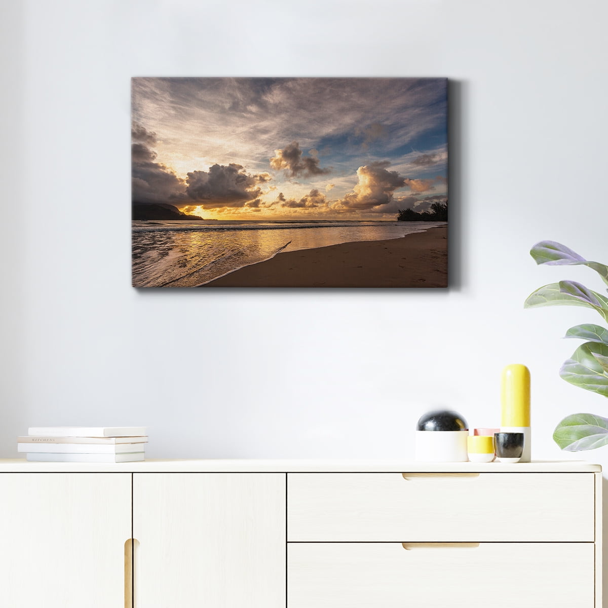 Wexford Home Sunset in Hanalei Bay Premium Gallery Wrapped Canvas, 12" x 18" - Ready to Hang