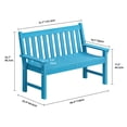 thumbnail image 5 of Dextrus Garden Bench, All-Weather, Fade-Resistant, for 2-3 Persons, Blue, 5 of 6