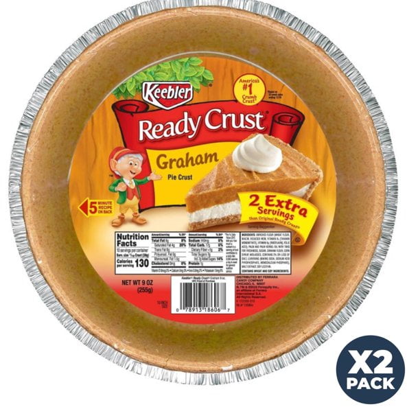 Keebler Ready Crust Graham Pie Crust 10" 9oz pack of 2