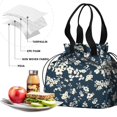 thumbnail image 4 of Pioneer Flower Floral Print Pattern Drawstring Lunch Bag Women - Drawstring Lunch Bag Insulated for Work Office - Stain-Resistant Large Lunchbags for Women with Multi-Pockets, 4 of 6
