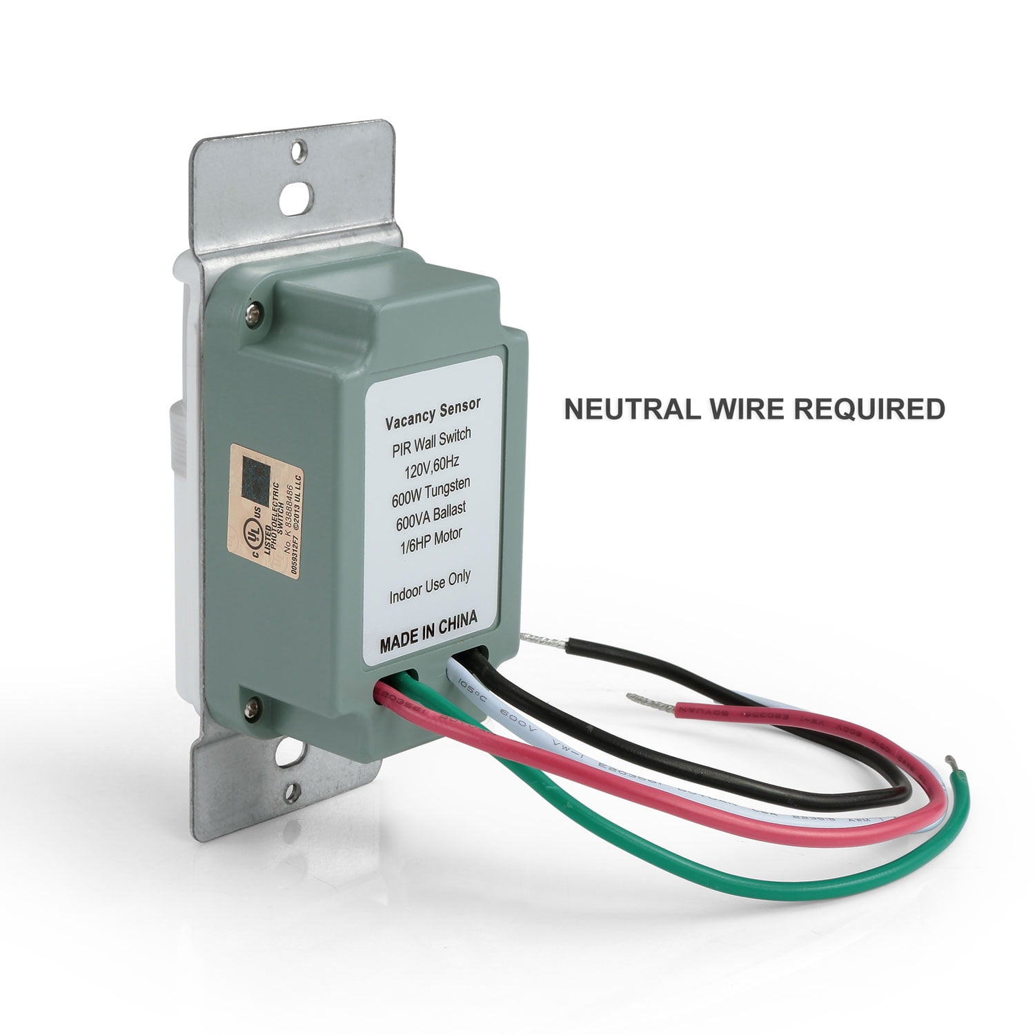 50 White Motion Sensor Light Switch Neutral Wire Required Vacancy Amp Occupancy