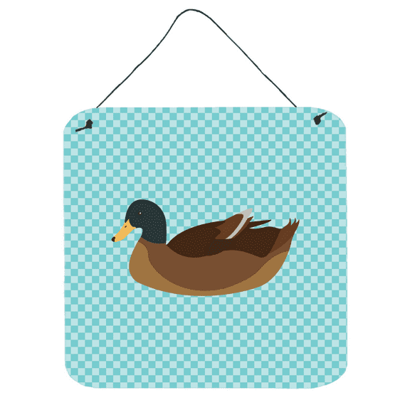 Carolines Treasures BB8040DS66 Khaki Campbell Duck Blue Check Wall or Door Hanging Prints, 6 x 6 in.