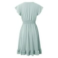 thumbnail image 3 of Robes Formelles Grande Taille Femmes Dames Manches Courtes Florales Robe Midi Extensible avec Élasticité Robe d'Été Grande Taille A m, 3 of 7